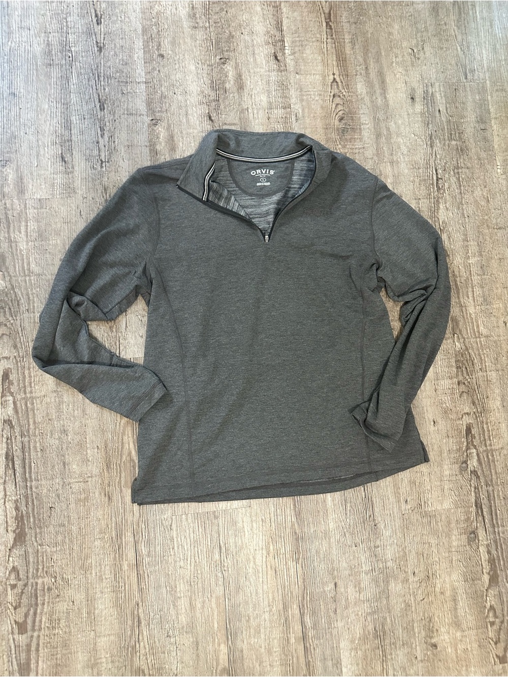 Orvis Classic Collection Men's 1/4-Zip Mock Neck Pullover Gray Size L